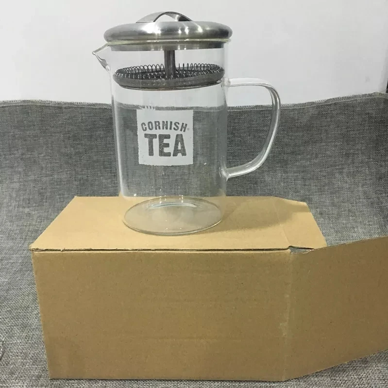 450ml Clear Stove Top Safe Glass Tea Maker Easy Simple Brew Loose Leaf Tea Pot Glass With Stainless Steel Press Mesh Filter Lid