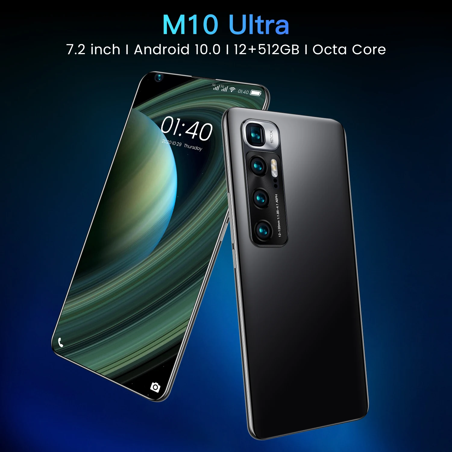 
M10 Ultra 7.2 Inch 512GB Android 10 Global Version HD Screen 5G Smartphone Mobile Phones 