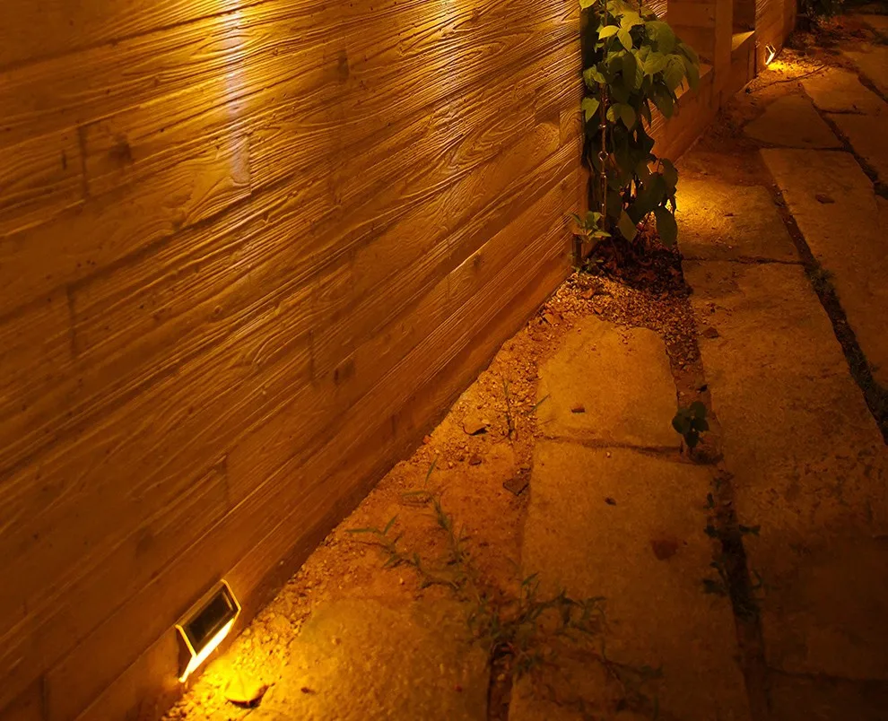 Decorative Super Bright Solar Fence Lights Warm White /7 Color Changing Long Battery Life Sturdy & Long-lasting Led Deck Lights