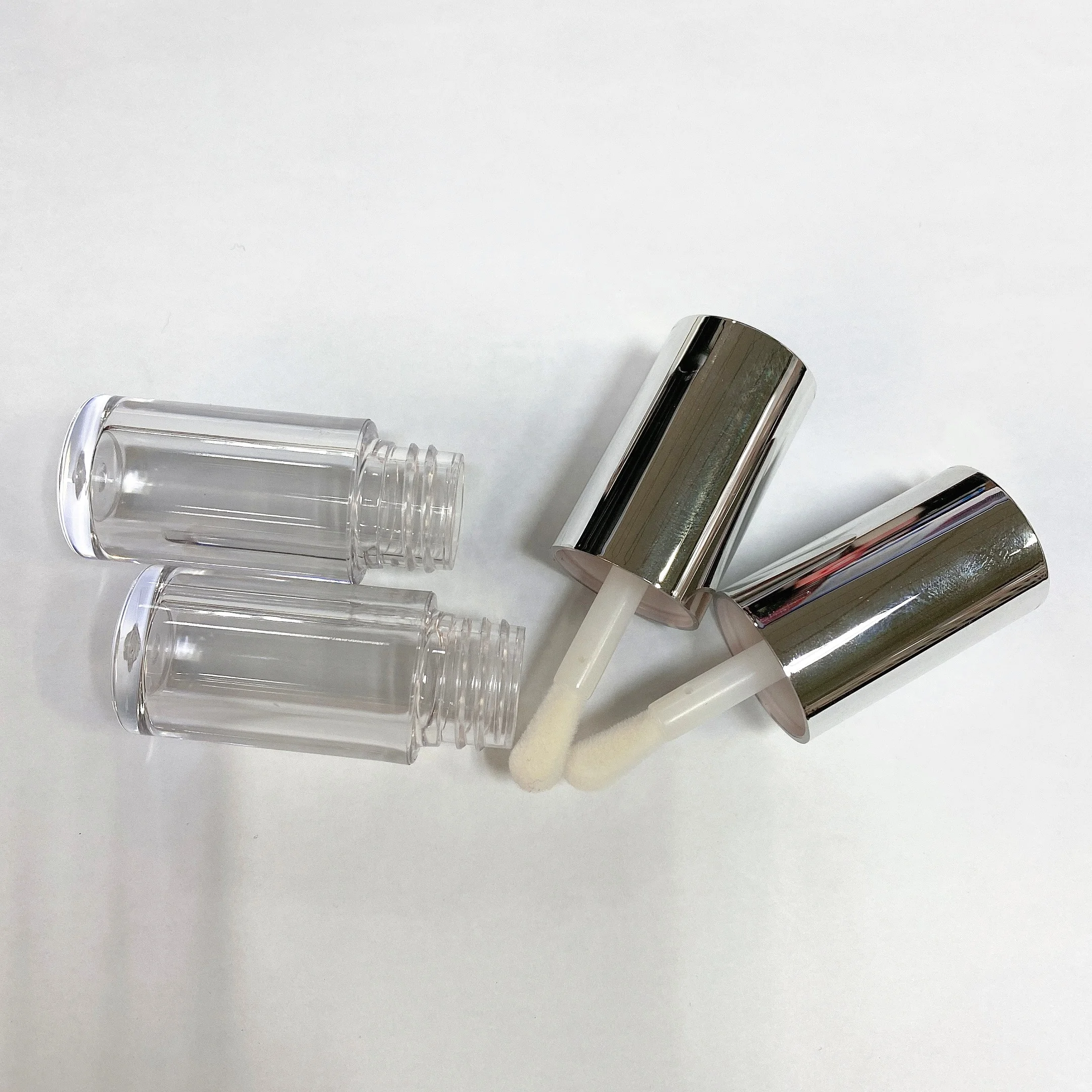 Недорогой прозрачный хром черный синий Омбре квадратный верх плоский блеск для губ серебряные розовые градиентные тюбики 5 мл 7 мл 15 мл для жидкого блеска для губ