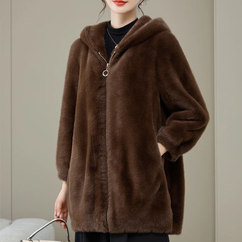 Wholesale Women Winter Clothes New Plus Size Coats For Ladies Fur Winter Coat Mink Women Mink Fur Coats For Women