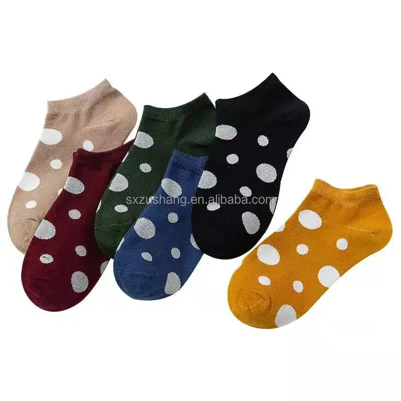 polka dot socks female black white cute kawaii cotton socks korean style casual ankle sock woman