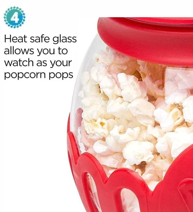 2.25qt Microwave Micro-pop Popcorn Popper Borosilicate Glass Round Microwave Popcorn Popper For Microwave Use Hot Air Popcorn