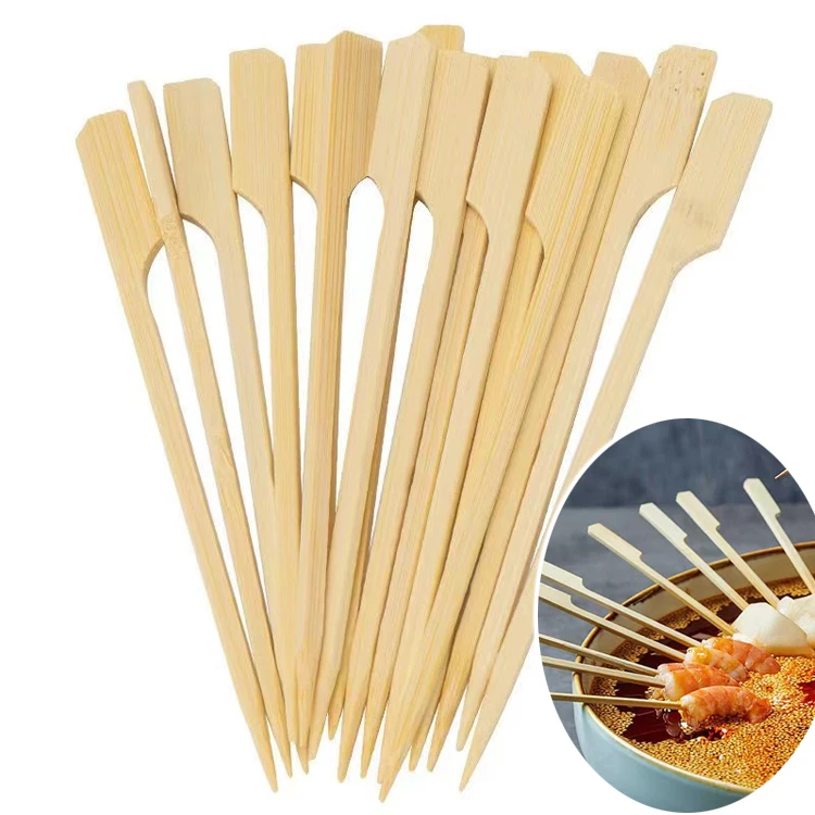 Barbecue bamboo sticks for barbecue large bamboo paddle teppo bbq wood stick skewer long 40 cm hot dog bamboo barbecue sticks