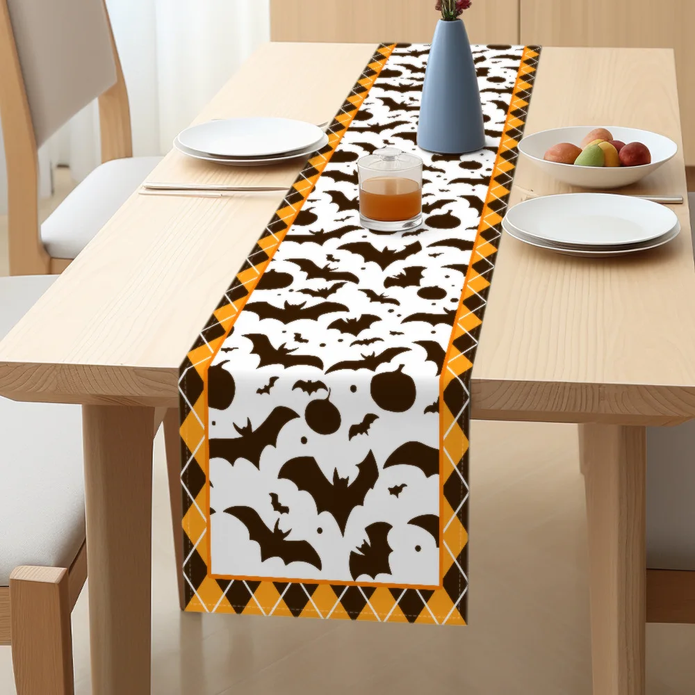 Beautiful Throw Table Runner Hot Sale Digital Printed Beautiful Halloween Table Runner Long Polyester Custom Table Runners