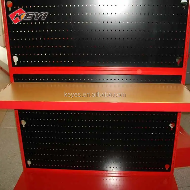 Retail Store Metal Perforated Plate Floor Display / Power Tool Display Stand