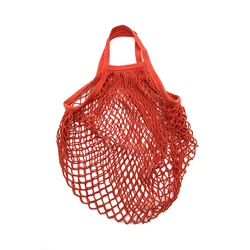 Portable Reusable Grocery Bags for Fruit Vegetable Bag Cotton Mesh String Organizer Handbag Short Handle Net Shopping Bags Tote