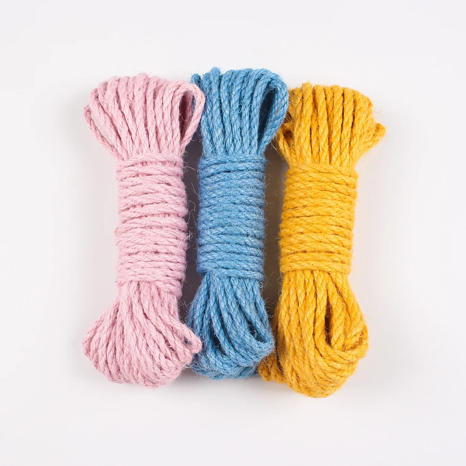 Hot sale 5mm coloured natural DIY braided jute twisted jute packaging rope twine string jute yarn string