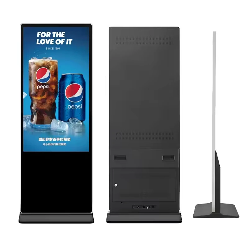 Indoor 55 Inch Advertising Player Touch Screen Floor Stand Kiosk 4K Screen Digital Signage And Display