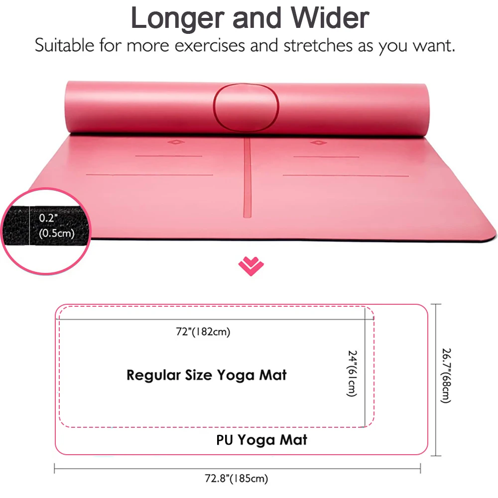 Custom Color High Density Non-Slip Workout Mat, Yoga Pilates Exercises Floor Exercise PU Mat Yoga