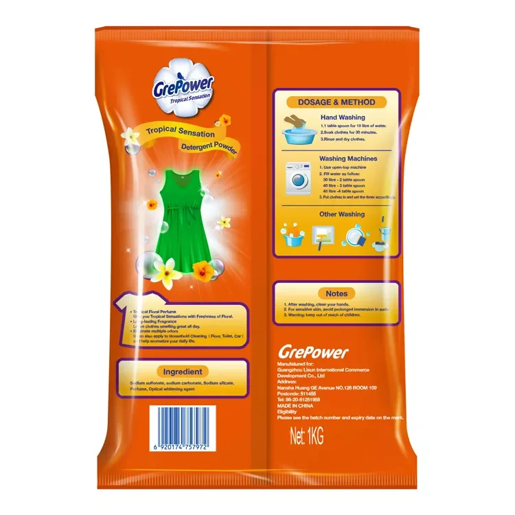 Chinese Supplier Washing Powder Laundry Soap Big Package With 15% Active Matter