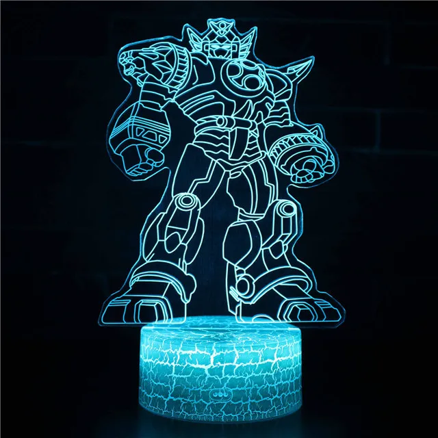Novelty Acrylic 3D illusion Night Light Anime Character 16 Color Led Night Light Bedside Lamp for Child Bedroom Decoration Gifts