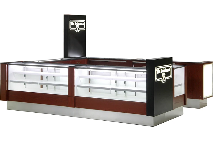 Черный Ювелирный Киоск разработан с витриной ювелирных изделий стеклянная подставка для продажи