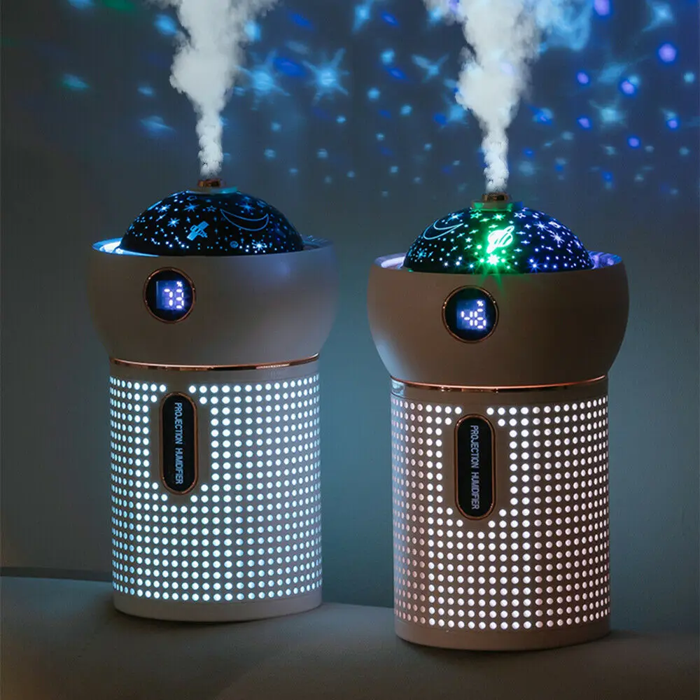 Starry Sky Projection Humidifier Portable Car Air Purifier USB Charging Household Essential Oil Diffuser Aroma Diffuser