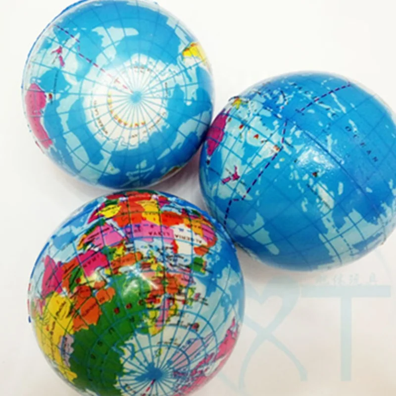 PU foam stress bal Earth printed world map squeeze ball