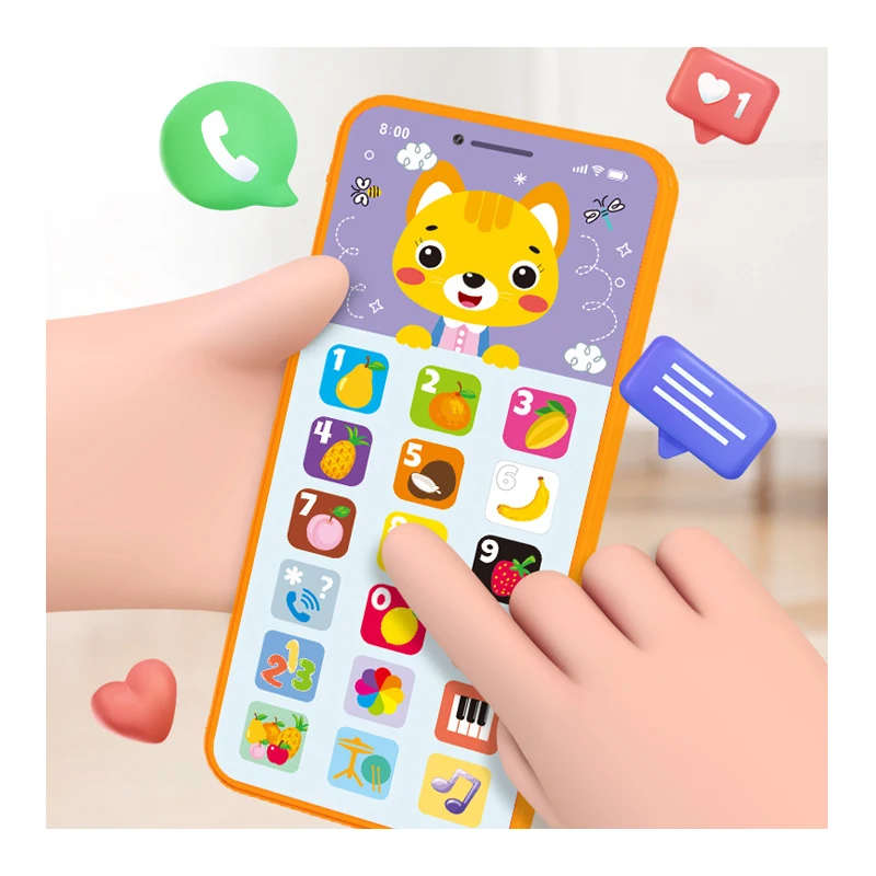 Развивающий детский игровой зарядный мобильный телефон, английские игрушки, пластиковая обучающая машина