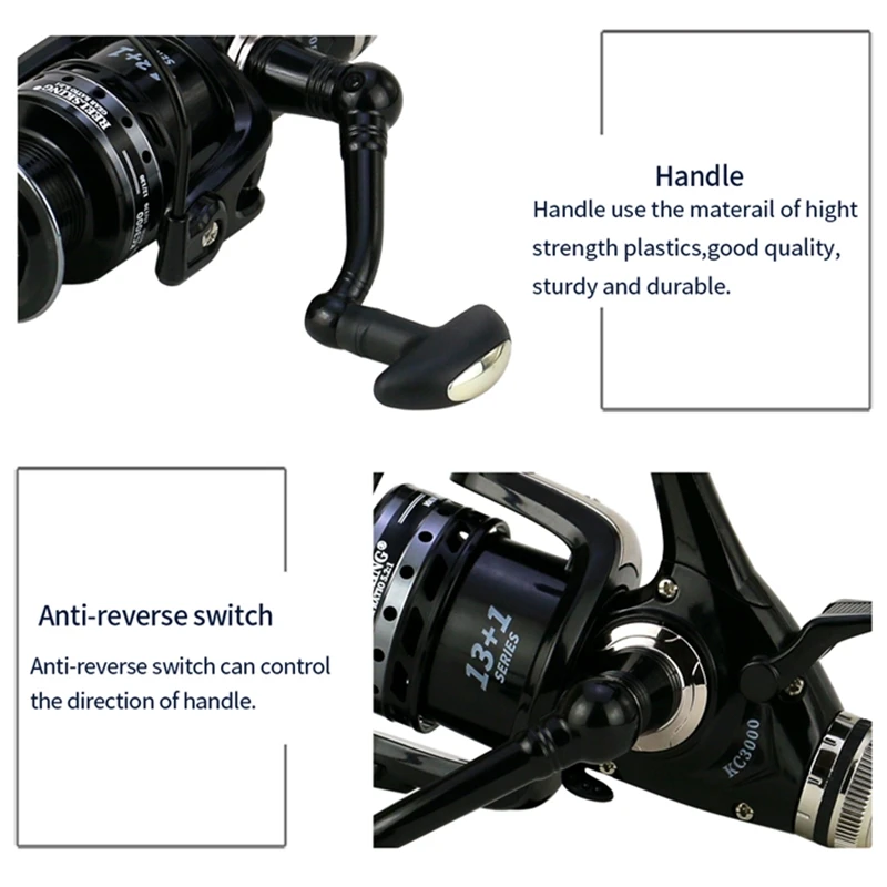 13+1BB Professional manufacture spinning reel carp Double Brake Design classic bait runner carp reels baratos carretes pesca