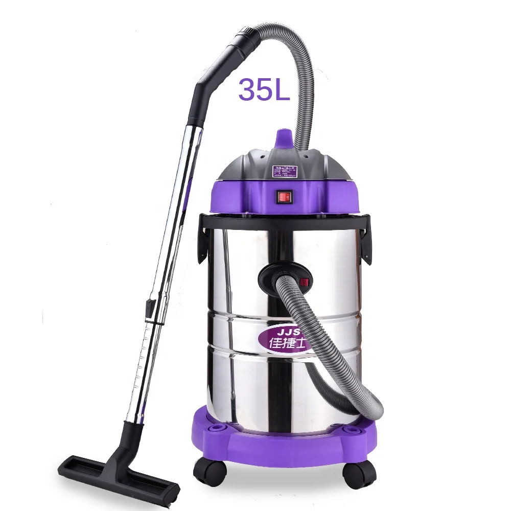 
35 Litre Purple Stainless Steel Canister Vacuum Cleaner With Wet Dry Brushes 