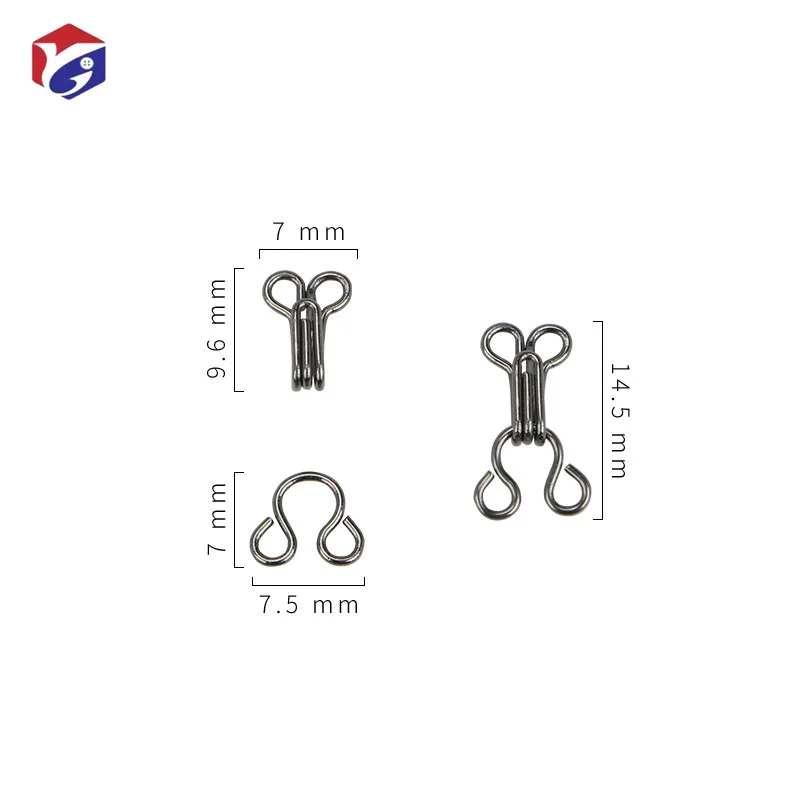 Sewing Hooks and Eyes Closure for Bra Clothing Trousers Skirt DIY Craft Good Quality Brass Material Nickel Gold Black
