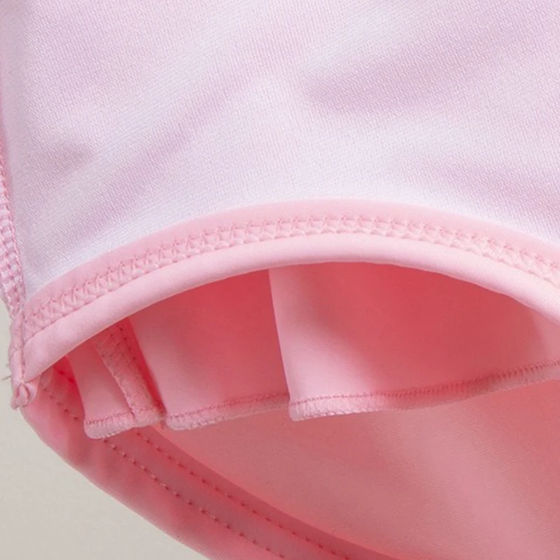 Famicheer Toddler Baby Girls Summer Swimsuit Sleeveless Swimwear Beachwear Three-Piece Suit Beach Bikini
