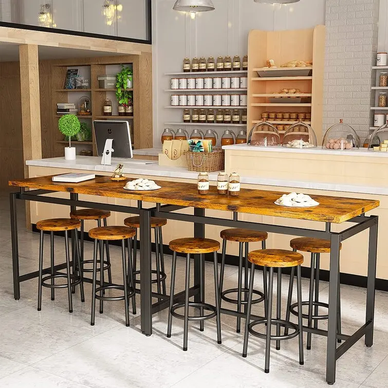 Modern Bar Dining Table Set For 4 Counter Height Dining Table with 4 Stools for Dining Room Apartment Furniture