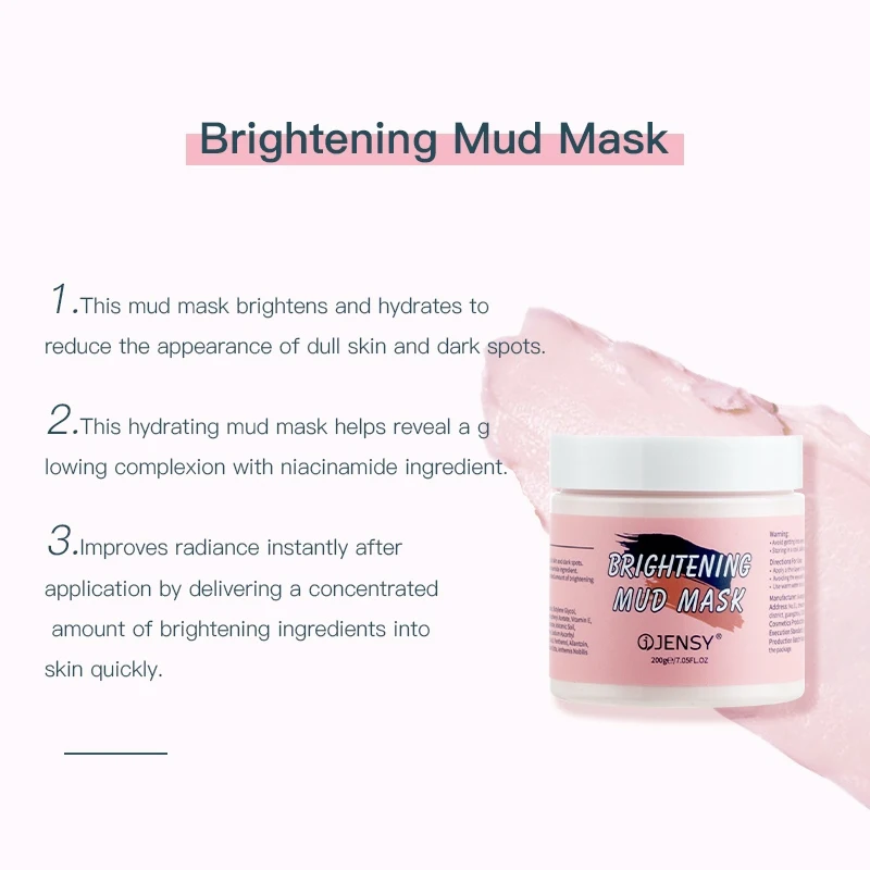 Private Label OEM Beauty Organic Brightening Moisturizing Whiten Carbonated Oxygen Face Care Mud Clay Facial Mask