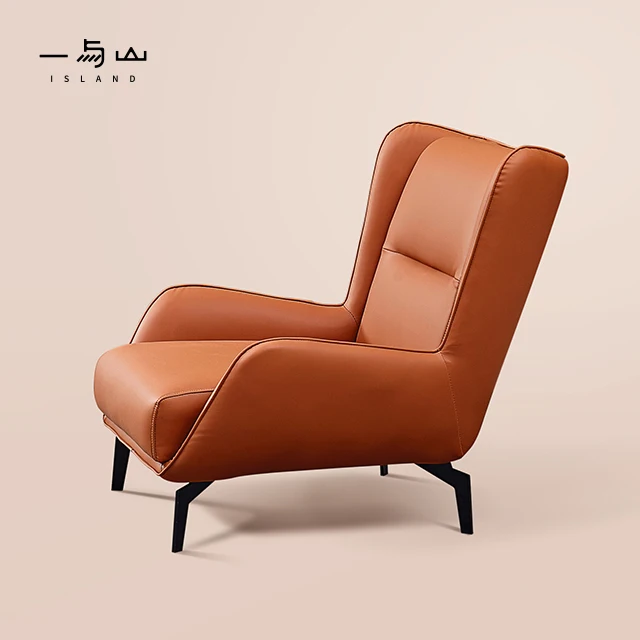 Modern Leather Armchair Oversized Fireside Occasional Chair Sofa Chair Lounge