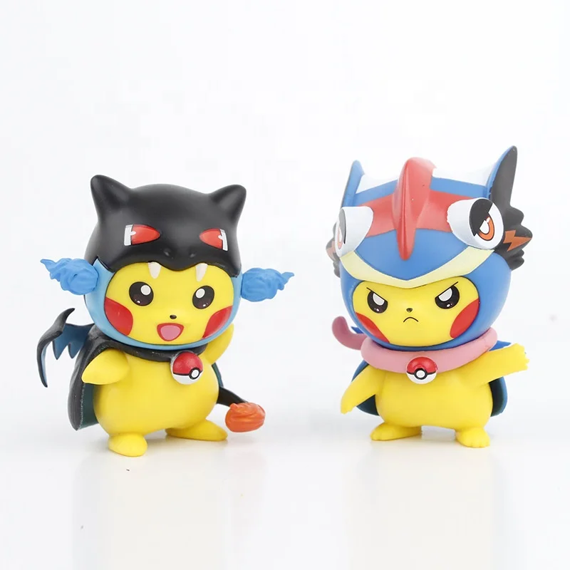 6 Pieces / Set Anime Pokemones Pikachus Cosplay Collection PVC Model Action Figure Animation Cute Doll Toys