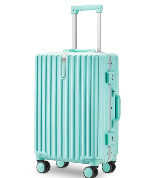 Wear Resistant Suitcase Custom Logo PC Luggage Aluminum Frame Combination Lock Hand Luggage Bags Travel Luggage And Case