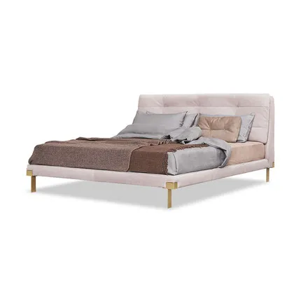 Manufacturer wholesale modern Italian simple master bedroom leather king size bed light luxury comfortable headboard bed