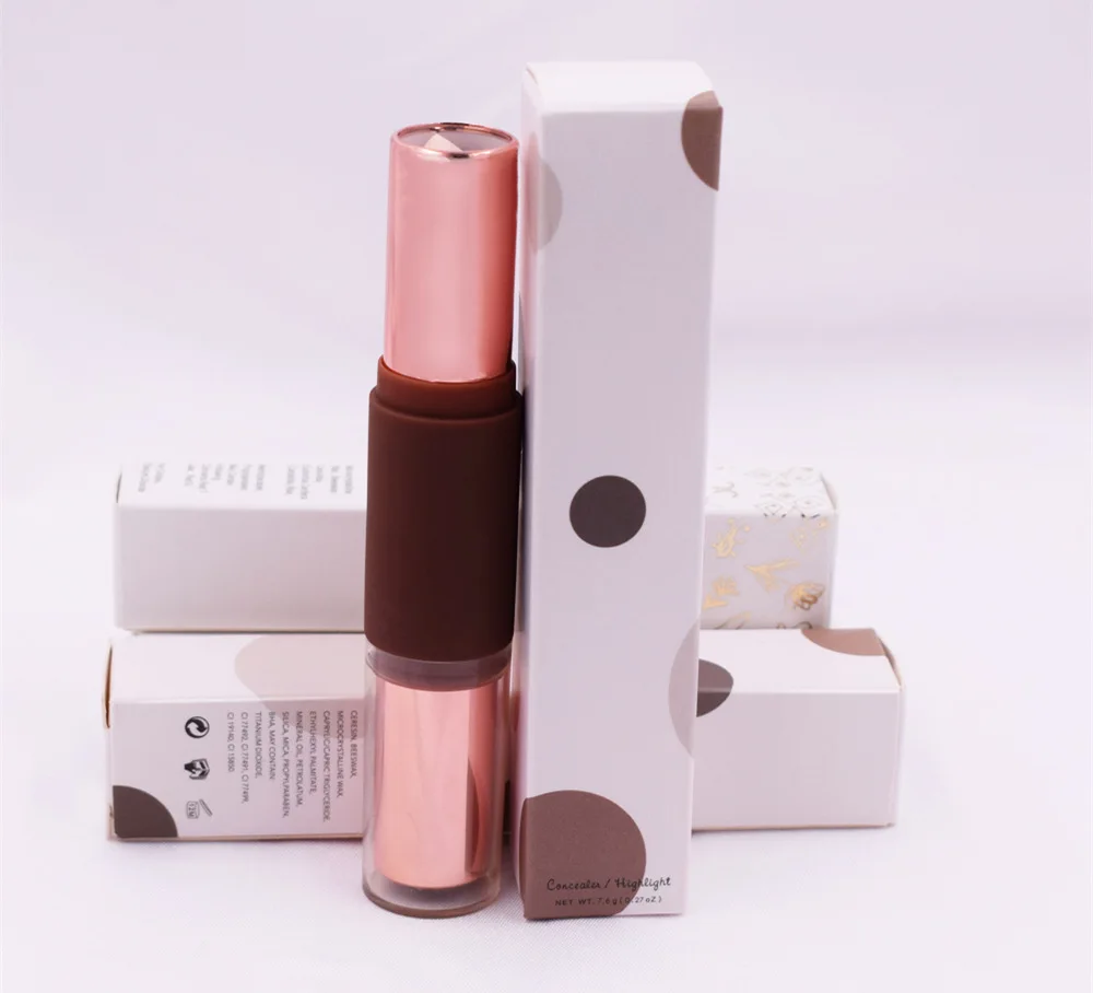 
private label highlighter stick long lasting 3D face highlighter foundation stick makeup bronze highlighter with a roller stick 