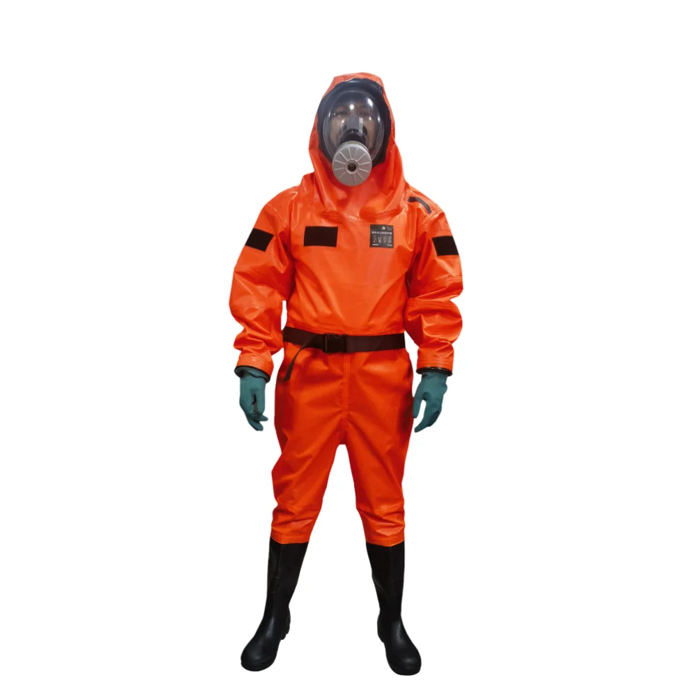 Fireproof and Water-Proof Air-Tight PVC Chemical Protective Coverall Anti-Static Work Clothing with Safety Features