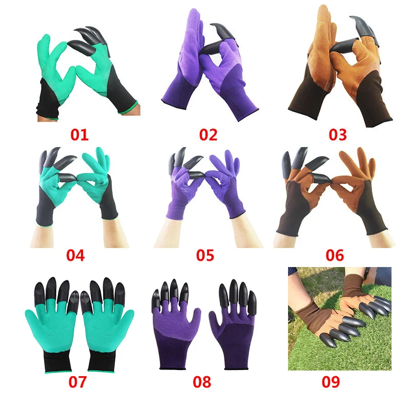 Wholesale High Quality  Guantes Planting Working Fingertips Waterproof Latex Safety Foam Garden Gloves With Claws