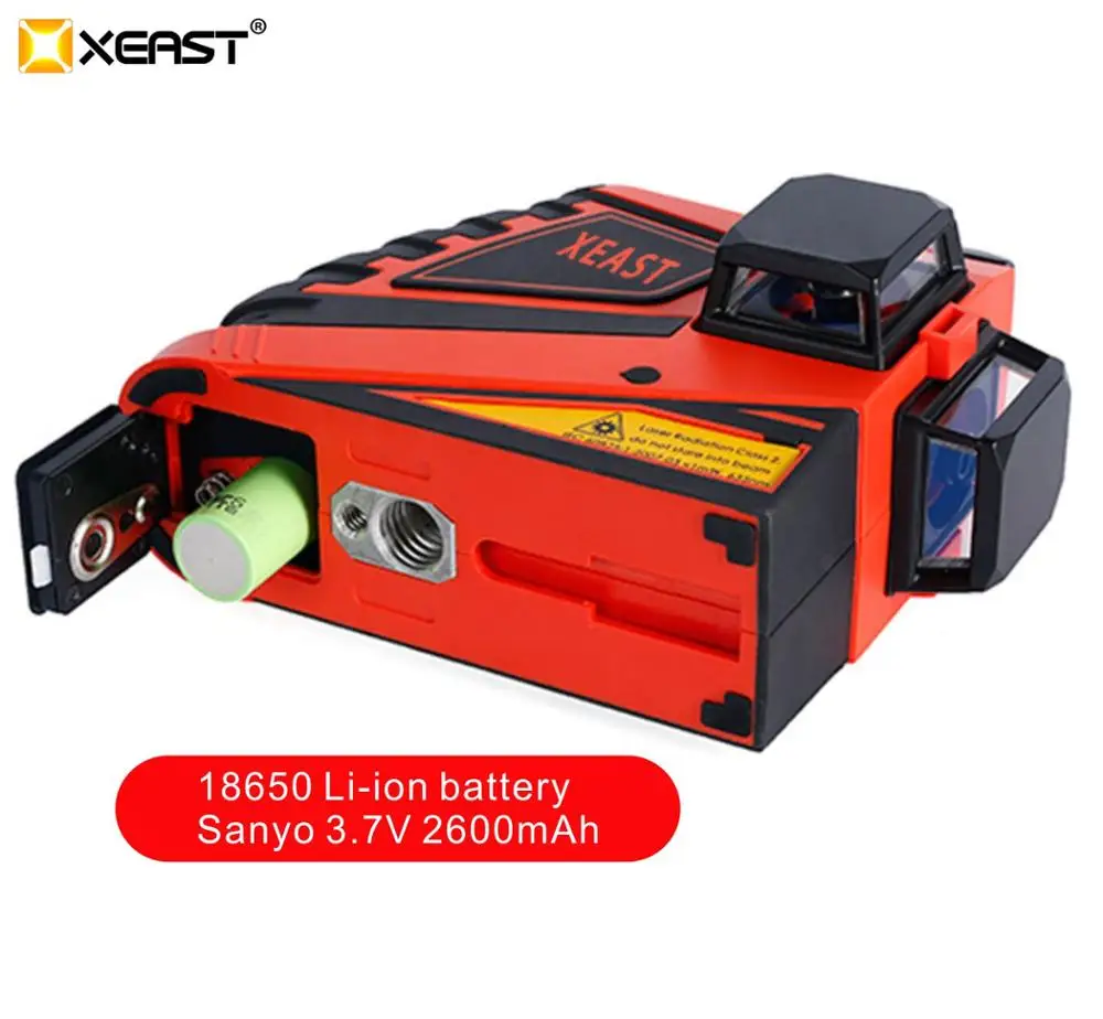 XEAS professional 3D 12Lines red Laser Levels Self-Leveling 360 Horizontal And Vertical Cross Green Laser Beam Line