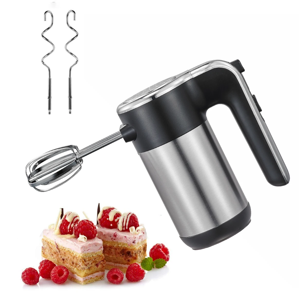 300W 220V 110V mutli speeds + turbo dessert maker Egg beater food mixer hand mixers and hooks electric hand mixer