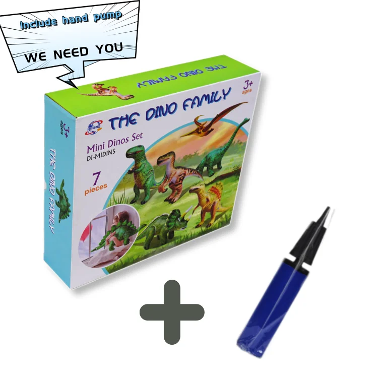 7 pack Inflatable realistic Mini dinosaur sets inflatable toy for party inflatable animal toy