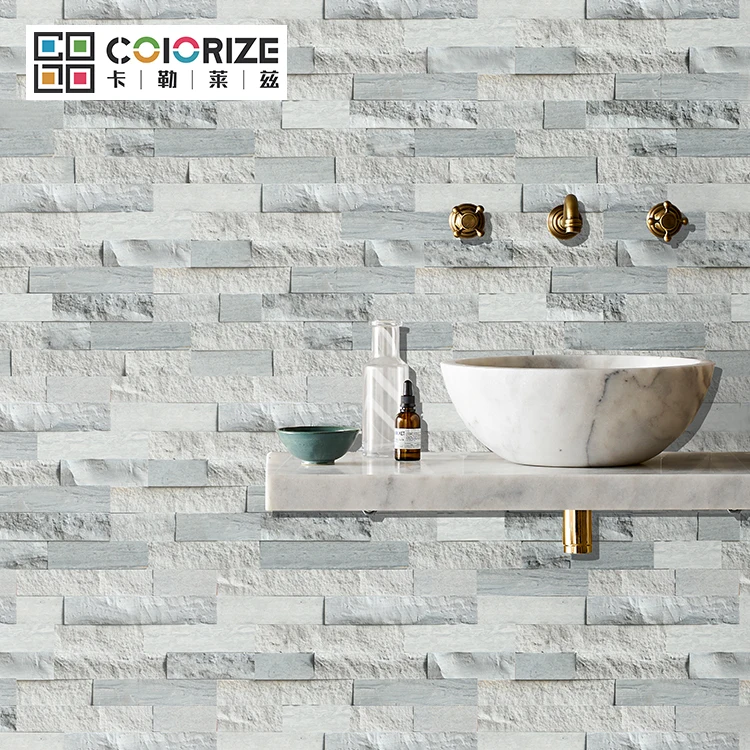 Honed/Split Gray Marble Culture stone Wall Cladding 350x150x10~15mm Villa staircase Culture stone wall Clad decoration