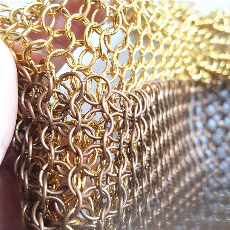 Aluminum Curtain Track Stainless Steel Chain mail Ring Mesh cubicle curtain mesh