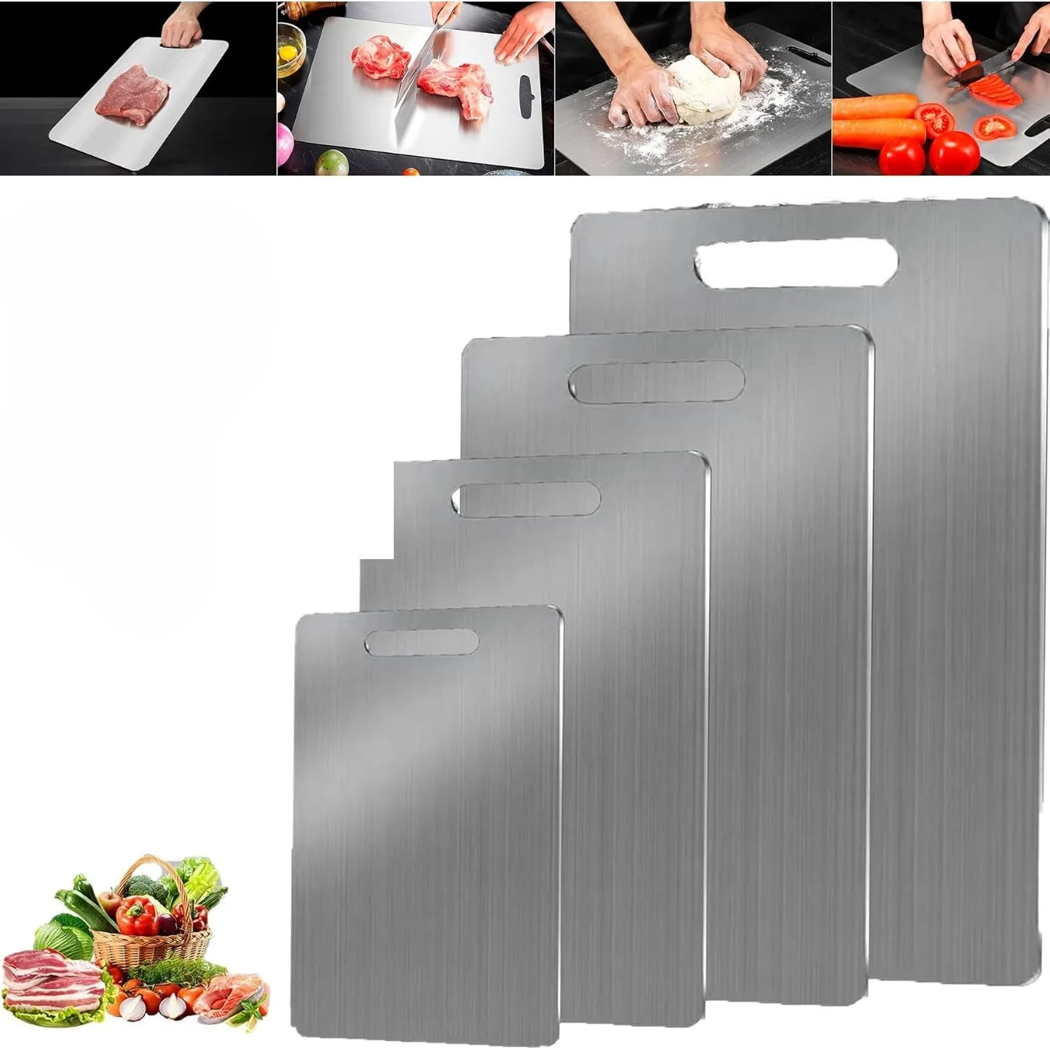 Factory Direct Sales Of Strong, Durable, Antibacterial And Edible Grade Pure Titanium Cutting Board, Titanium Chopping Board