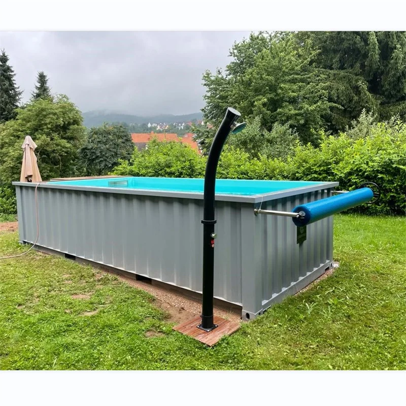 Shipping container swimming pool with glass fiber liner new style made in China