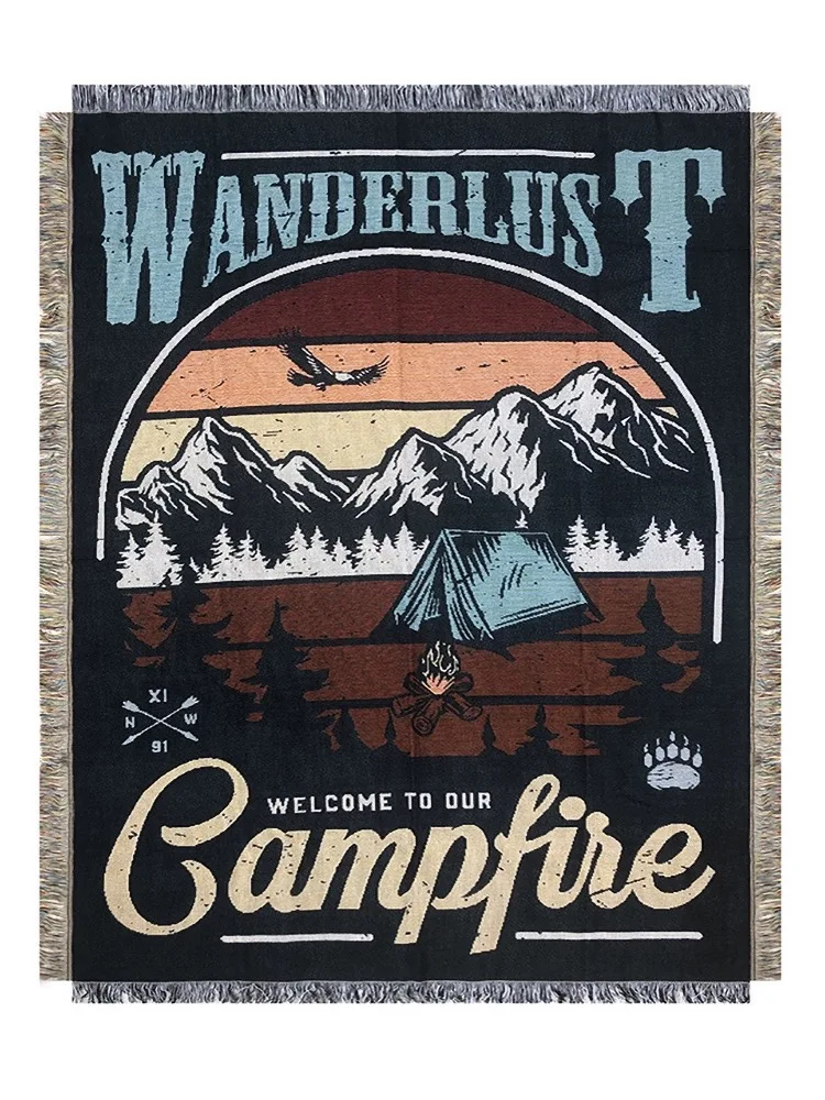 Retro European Style Custom Woven Tapestry Blanket Fabric Throw Warm Blanket Insulation Cushion Cover Sofa Throw Blanket