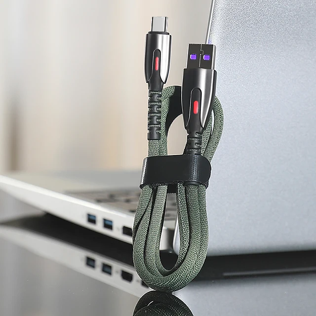 Новый плетеный кабель из цинкового сплава 3A для быстрой зарядки usb type c с передачей