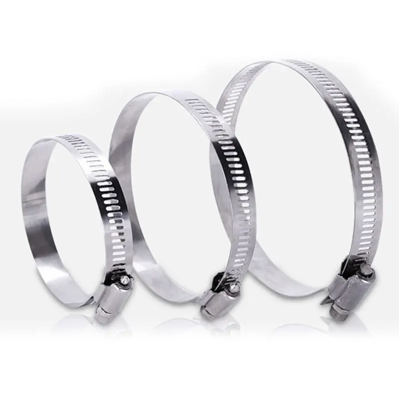 304 Stainless Steel Quick Release Adjustable 6mm-400mm Heavy Duty Pipe Clip Band Zebra Worm Gear Screw American Type Hose Clamp