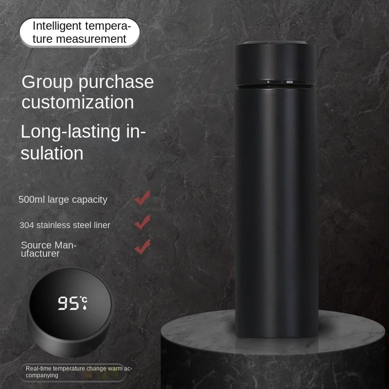 Wholesale Intelligent Temperature Measuring 304 Stainless Steel Thermos Cup OEM Portable Camping Water Cup Giveaway Gift Idea