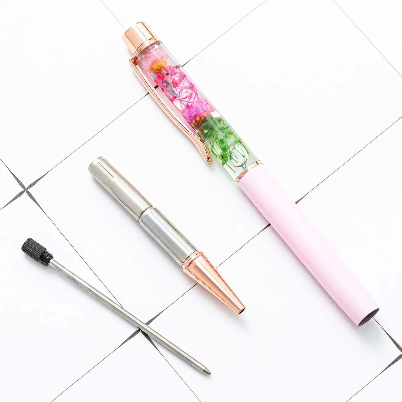 Factory direct sales immortal flower series handmade DIY pen metal pen wholesale advertising ballpoint pen for promotion
