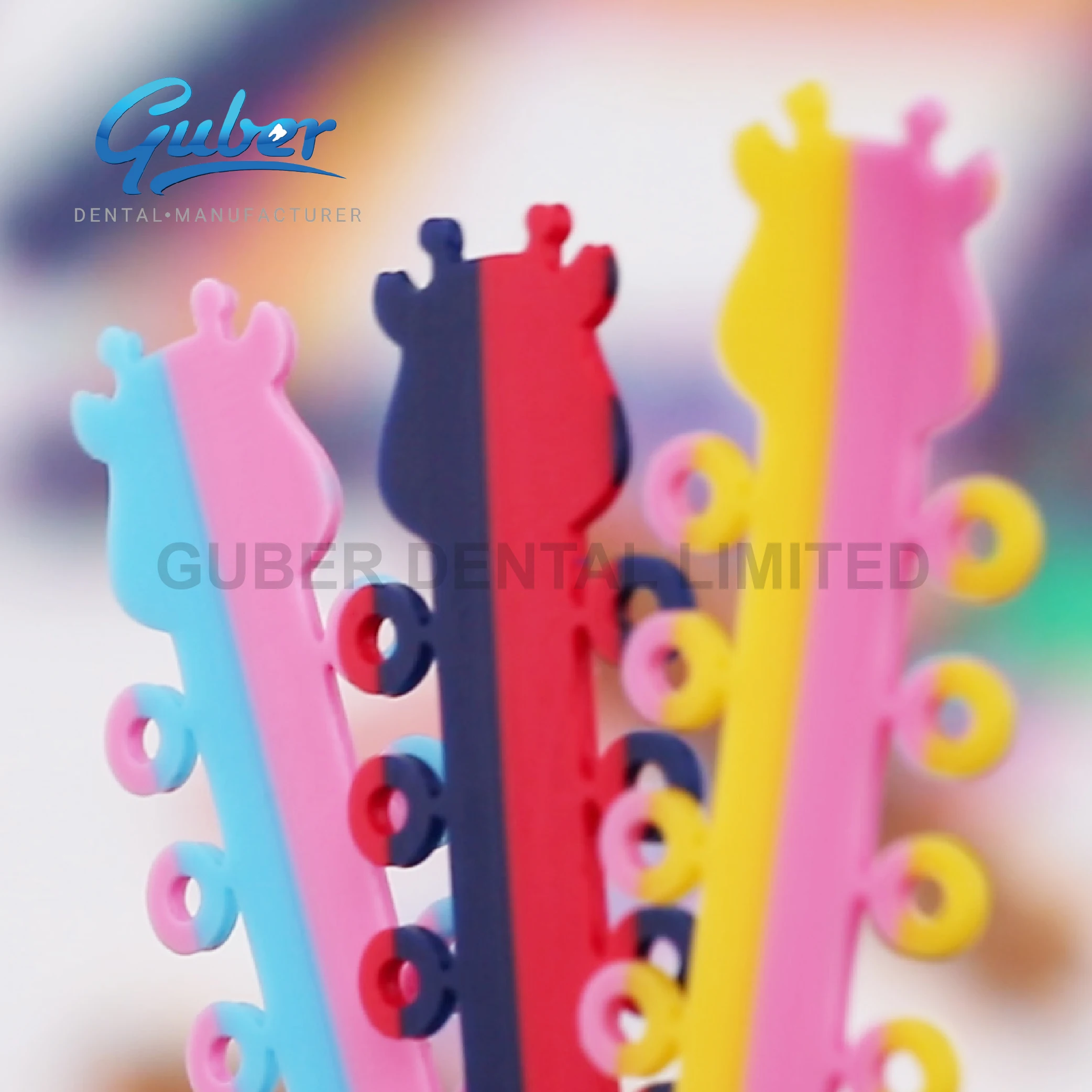 Guber Factory dental bracket Consumables 40 color materiales de ortodoncia ligaties elastic orthodontic ligatate elastomeric