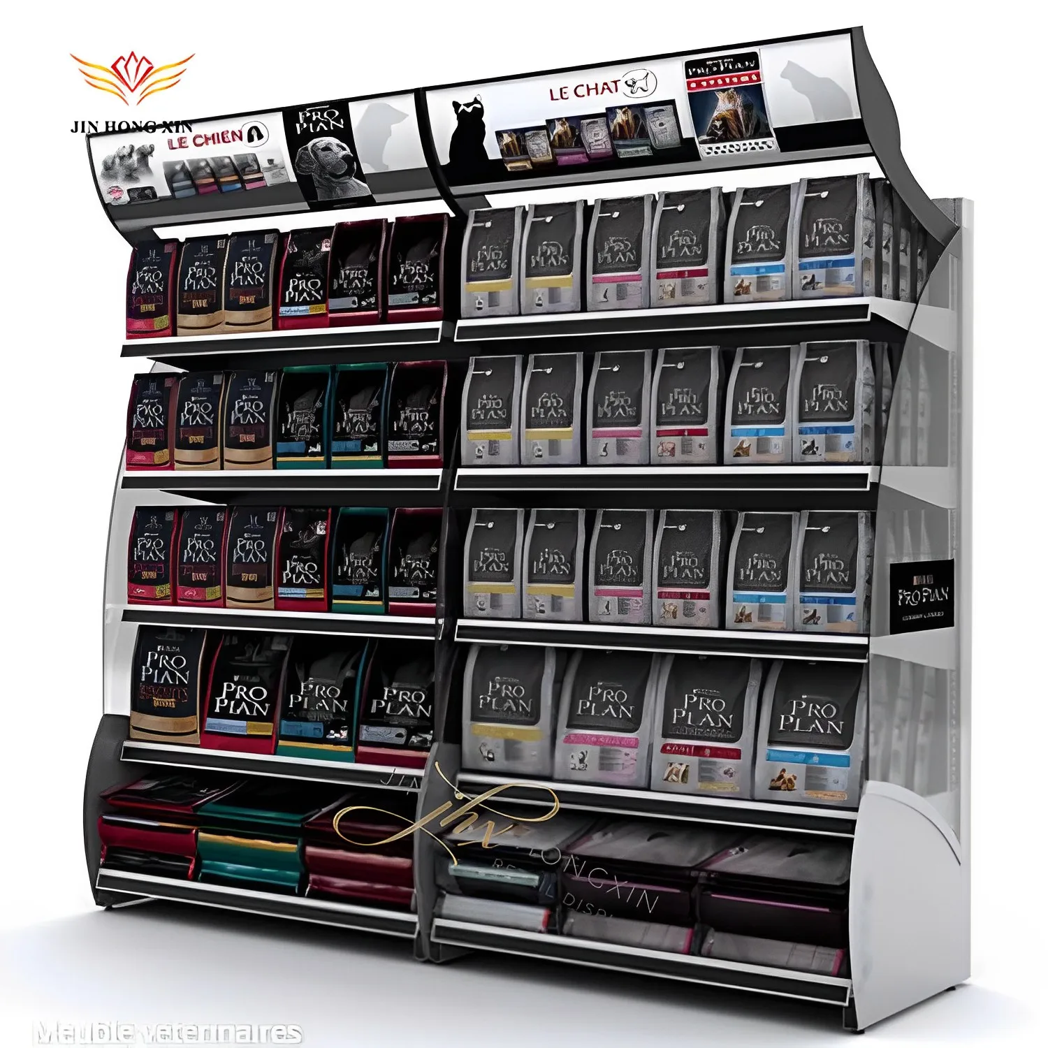 Leader Display Dog Cat Pet Food Clothes Advertising Pop metal floor Supermarket Display Stand