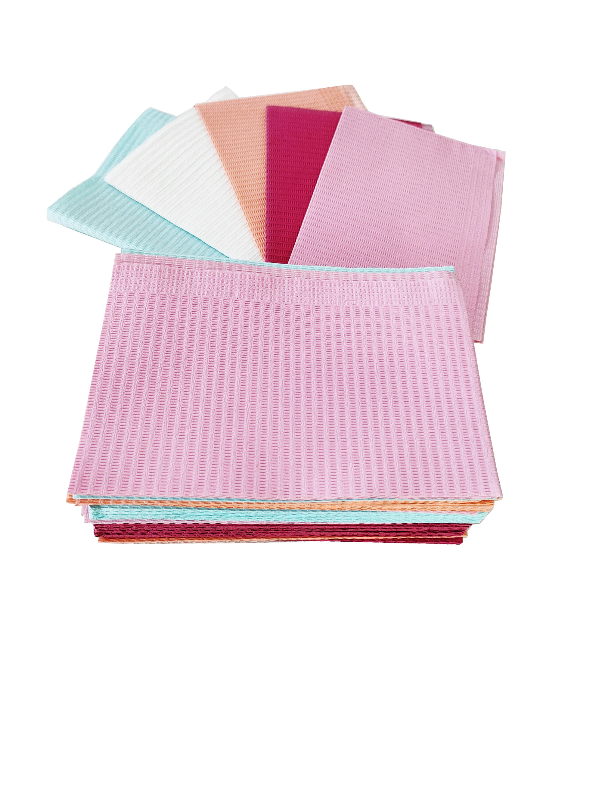disposable waterproof  2ply paper 1 ply poly Dental Bibs consumables  medical colorfuldental Bib