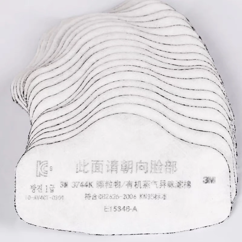 3744CN Activated Carbon Respirator Filter Cotton For Light Weight Respirator 3200, HF52