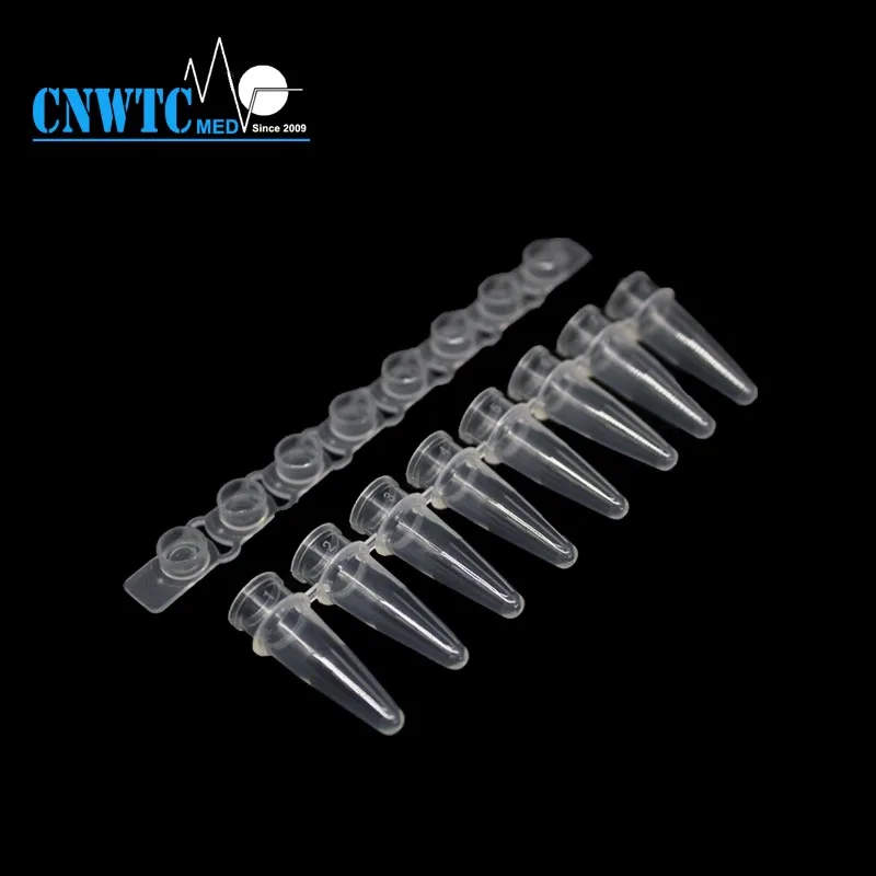 Лабораторная медицинская 8-поликарбонатная полоса, ПЦР-трубка для 0,2 мл